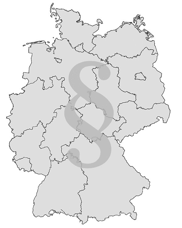 Deutschlandkarte mit Paragraphsymbol